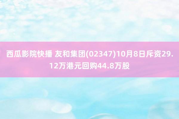 西瓜影院快播 友和集团(02347)10月8日斥资29.12万港元回购44.8万股