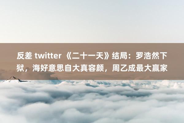 反差 twitter 《二十一天》结局：罗浩然下狱，海好意思自大真容颜，周乙成最大赢家