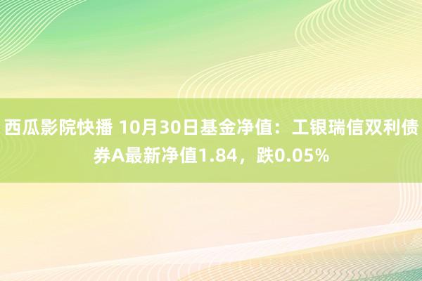 西瓜影院快播 10月30日基金净值：工银瑞信双利债券A最新净值1.84，跌0.05%