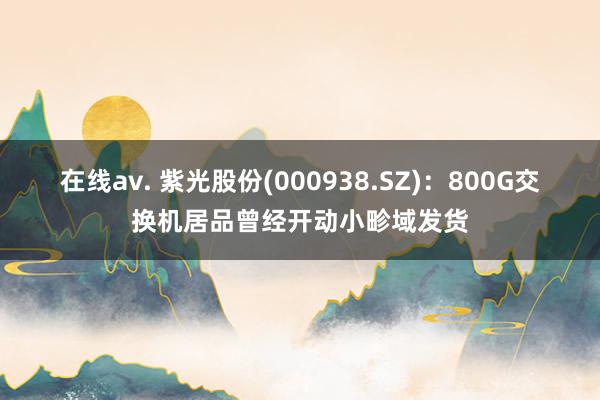 在线av. 紫光股份(000938.SZ)：800G交换机居品曾经开动小畛域发货