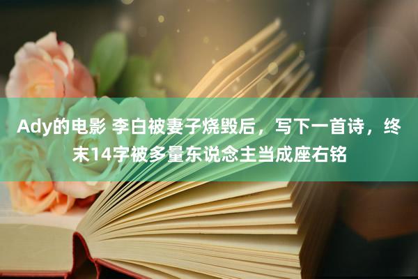 Ady的电影 李白被妻子烧毁后，写下一首诗，终末14字被多量东说念主当成座右铭