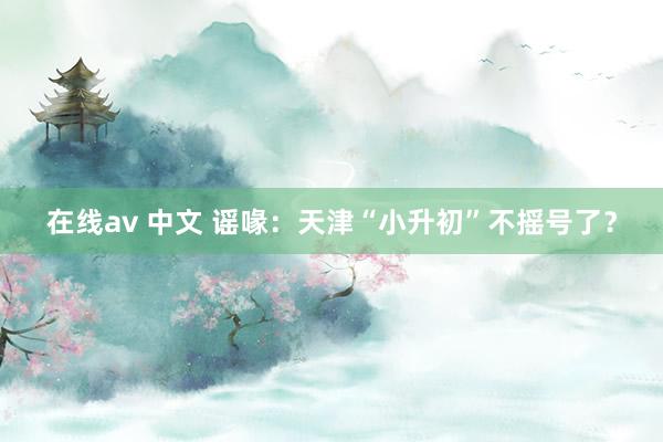 在线av 中文 谣喙：天津“小升初”不摇号了？