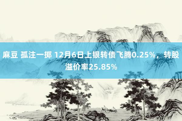 麻豆 孤注一掷 12月6日上银转债飞腾0.25%，转股溢价率25.85%