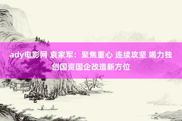 ady电影网 袁家军：聚焦重心 连续攻坚 竭力独创国资国企改造新方位