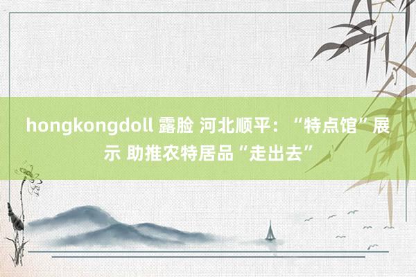 hongkongdoll 露脸 河北顺平：“特点馆”展示 助推农特居品“走出去”