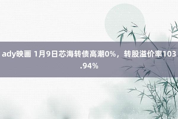 ady映画 1月9日芯海转债高潮0%，转股溢价率103.94%