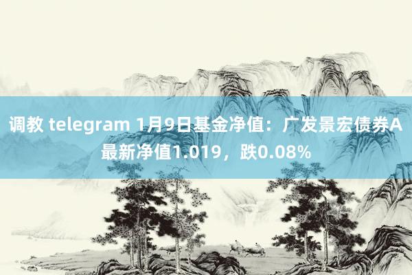 调教 telegram 1月9日基金净值：广发景宏债券A最新净值1.019，跌0.08%